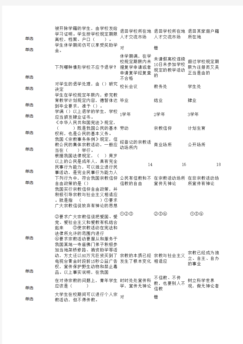 法纪法规题库模板