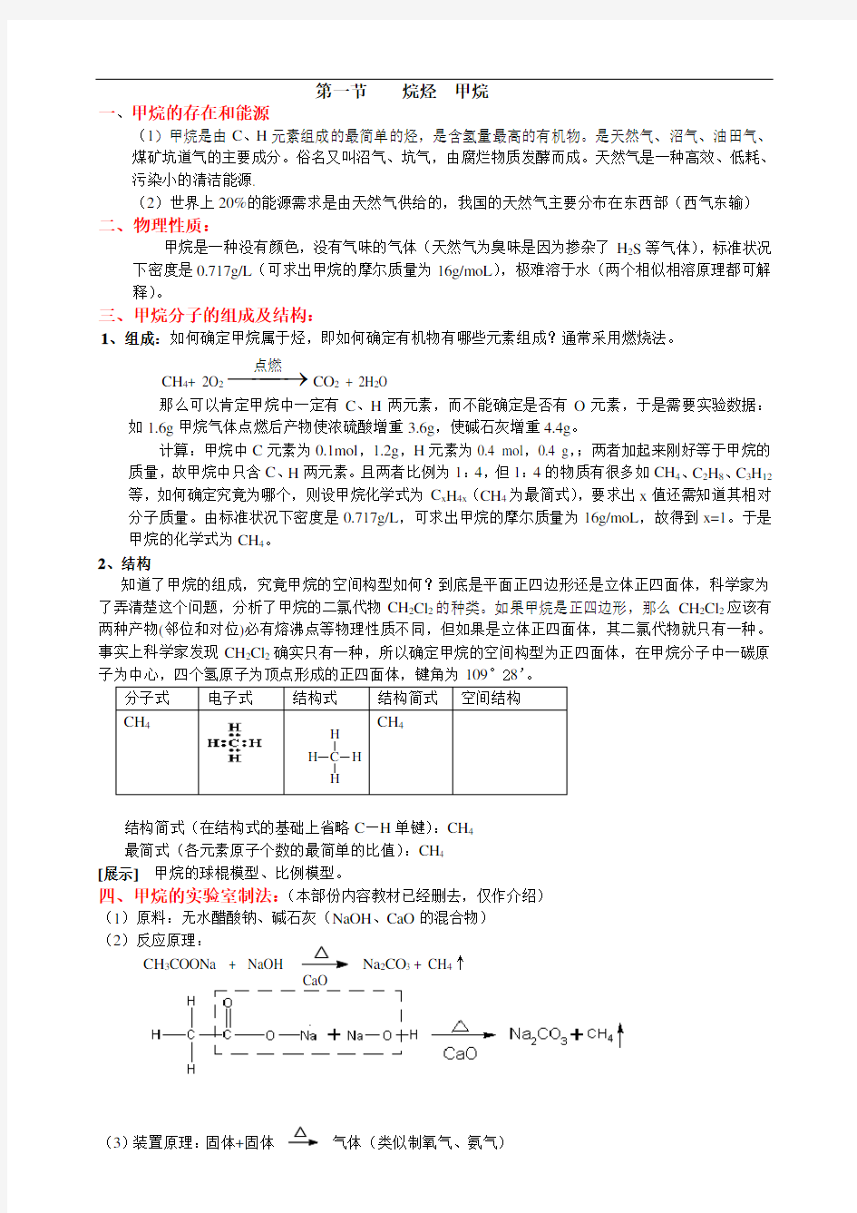 最新烷烃知识点总结教学提纲