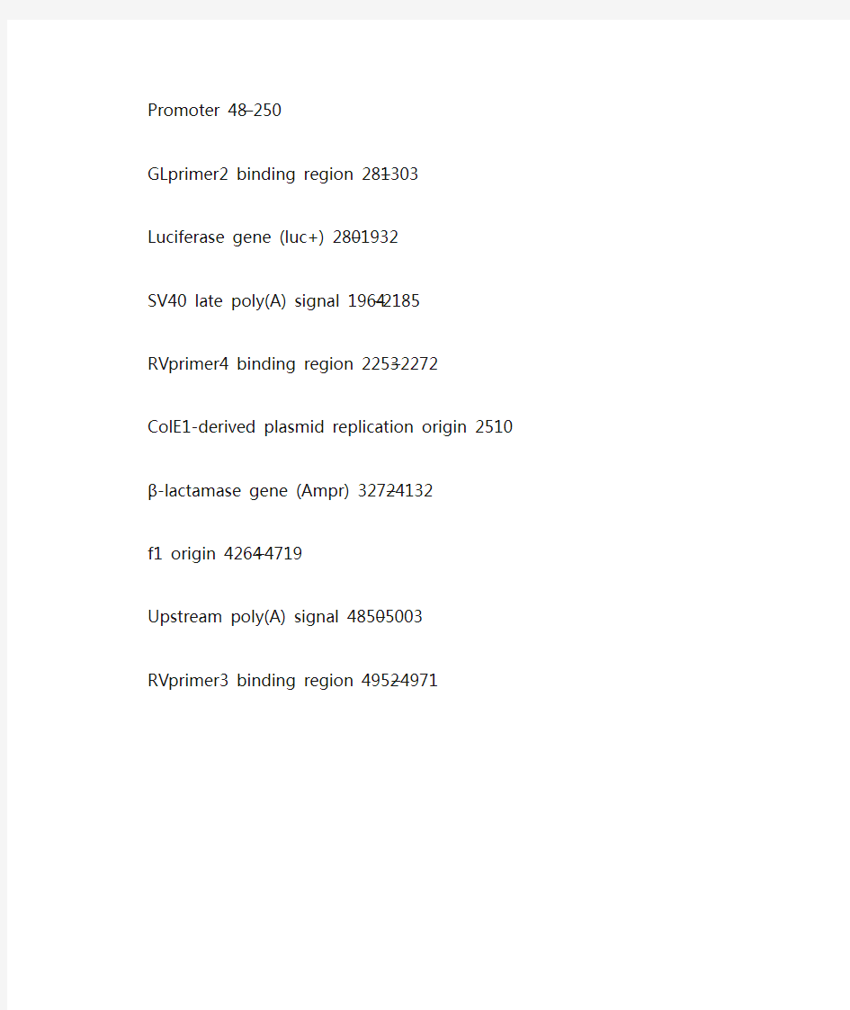pGL3-Promoter Vector质粒图谱及其说明