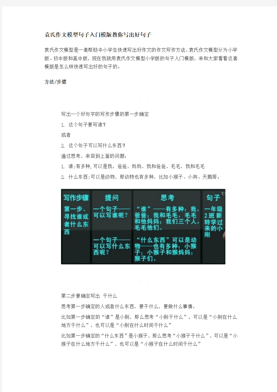 袁氏作文模型句子入门模版教你写出好句子