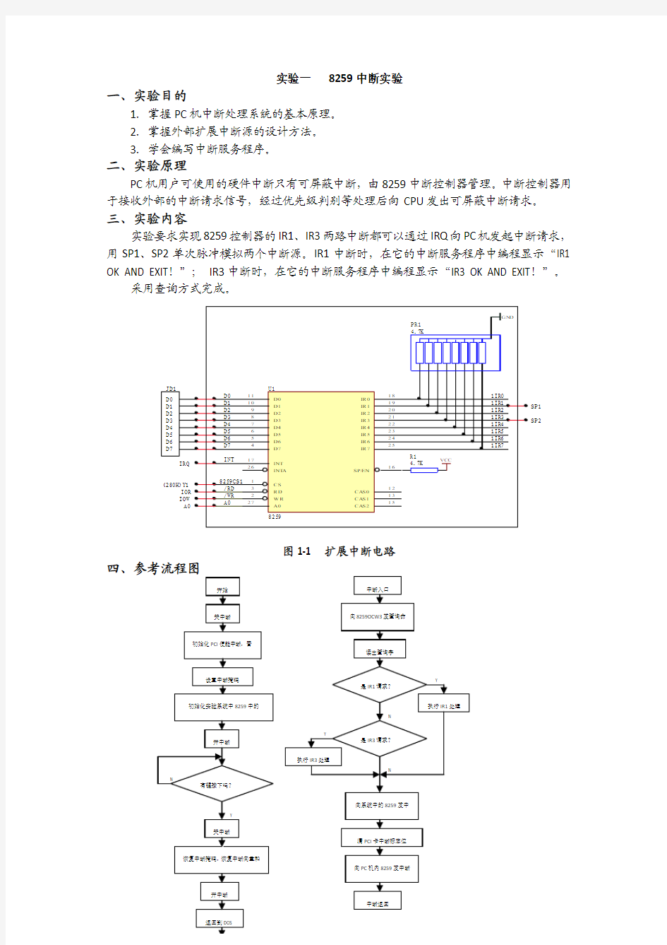 西电微机原理实验报告