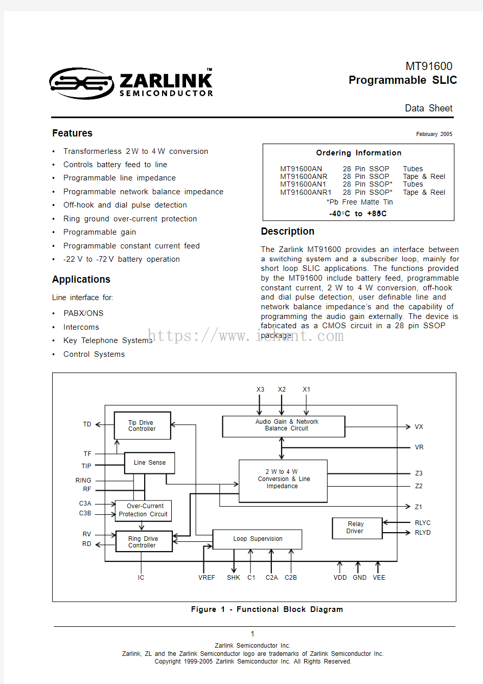 mt91600中文资料_数据手册_IC数据表