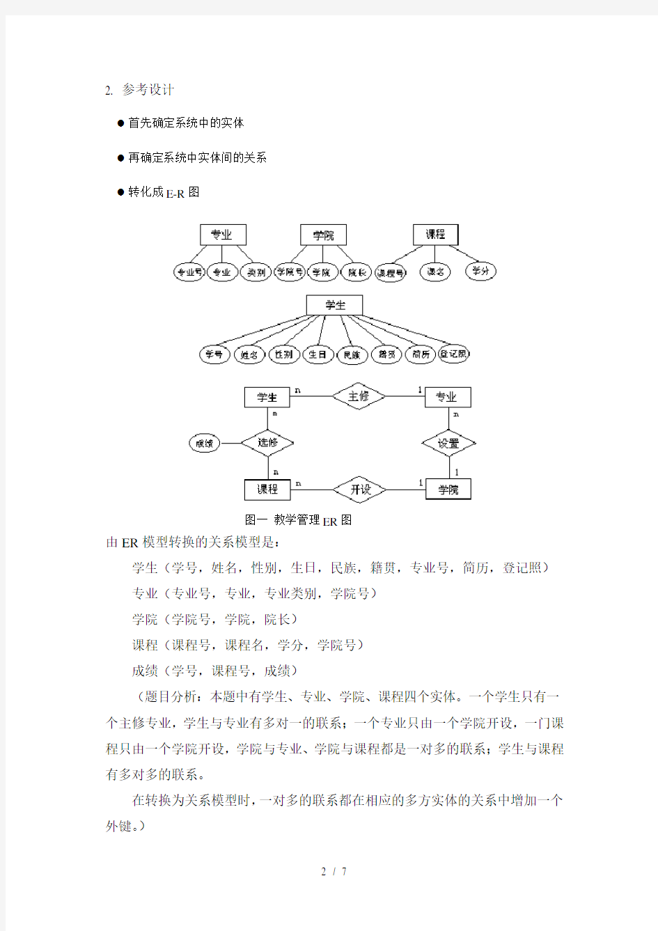 简单数据库设计实例