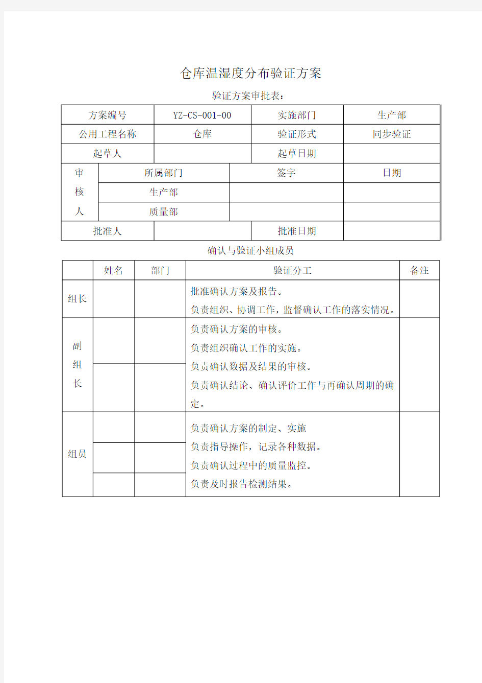 仓库温湿度分布验证方案