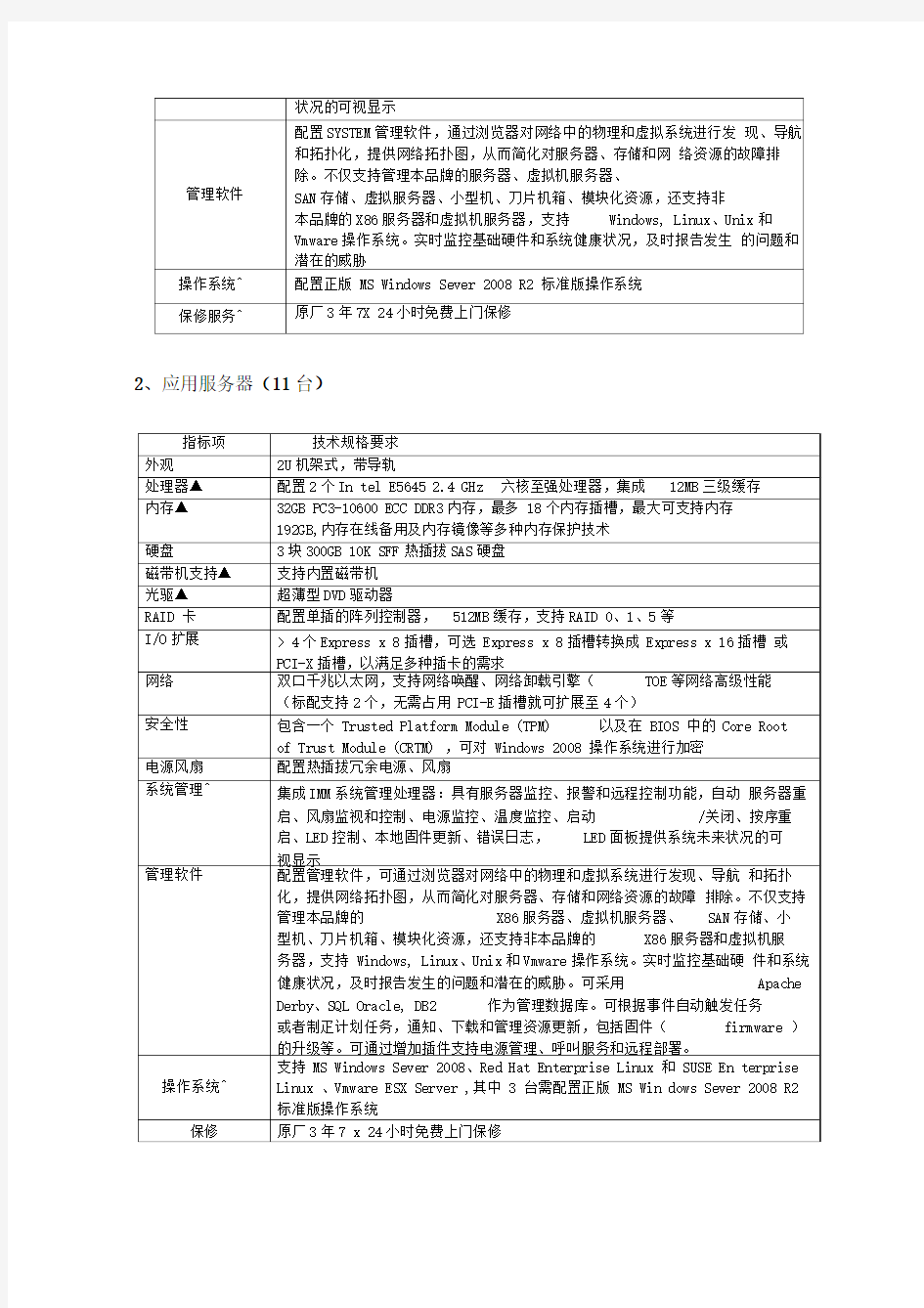 丽水市电子政务云计算硬件平台建设包