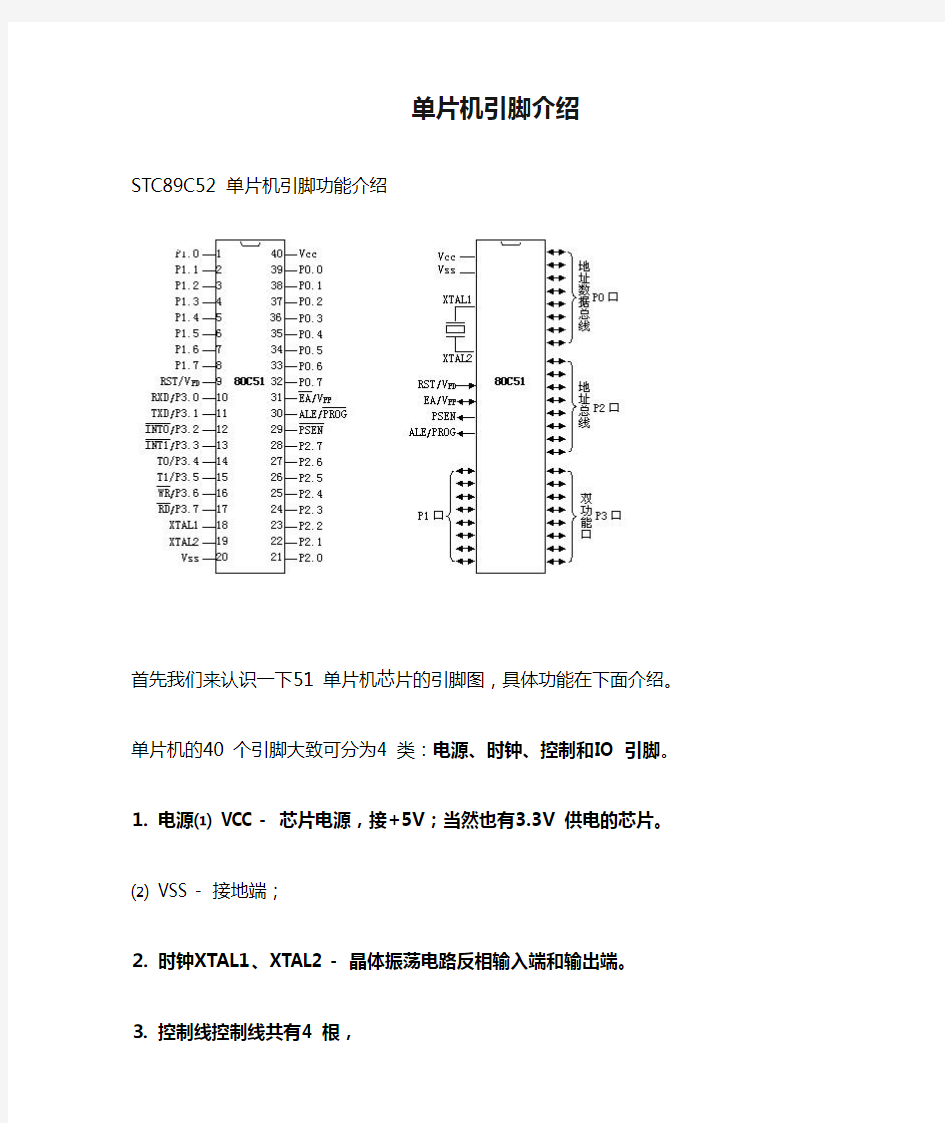 单片机引脚介绍