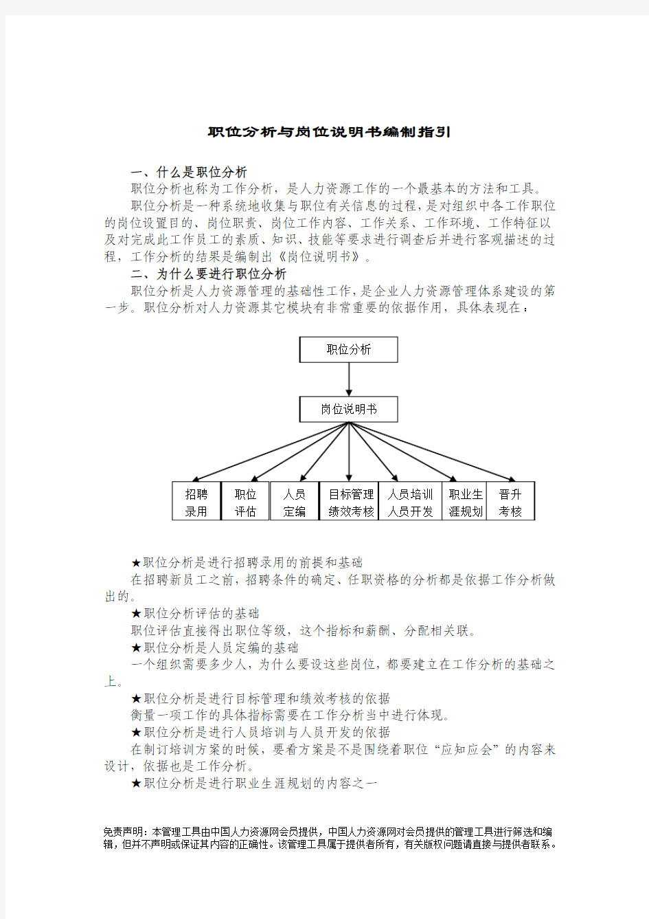 职位分析与岗位说明书编制指引