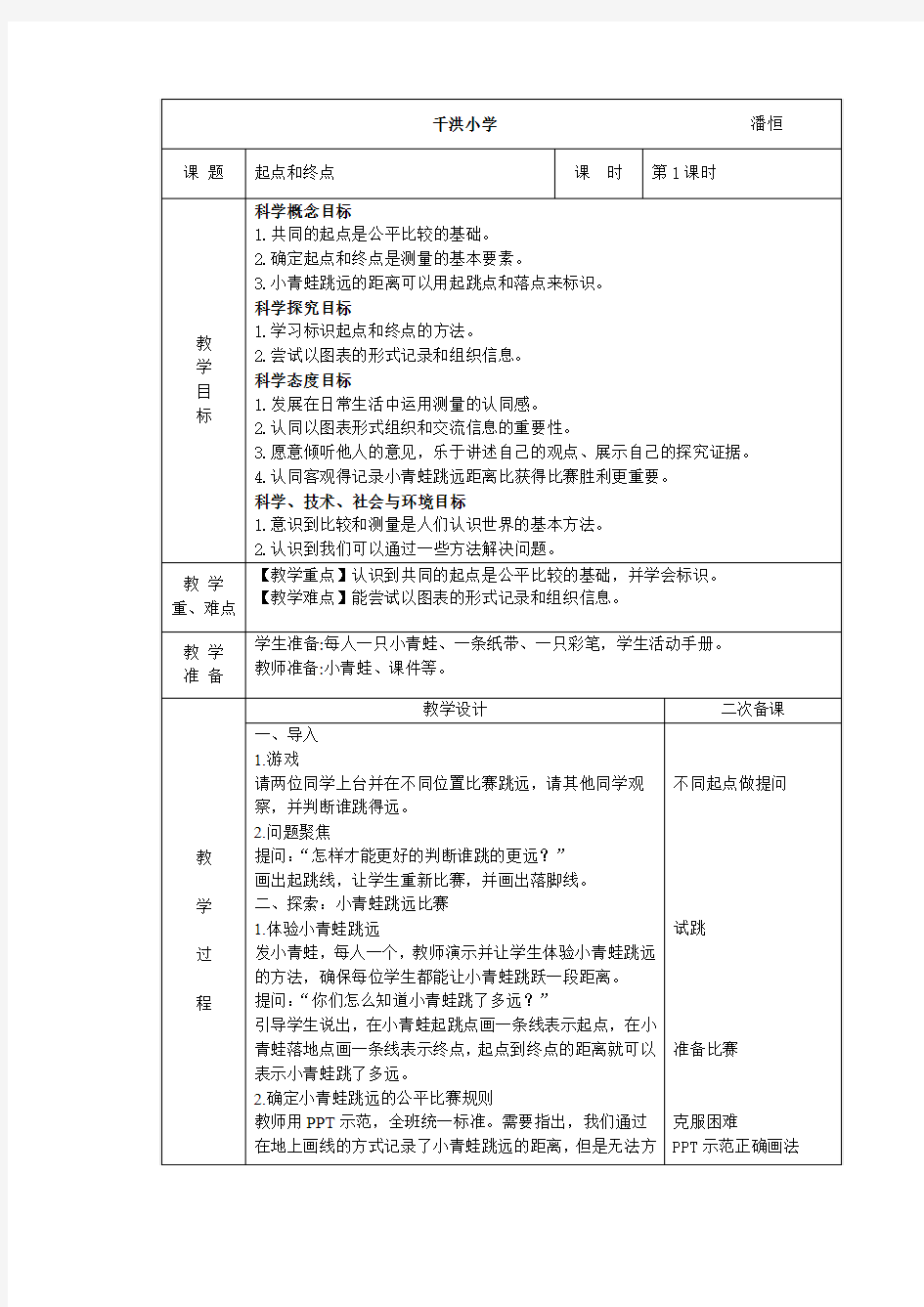 起点和终点