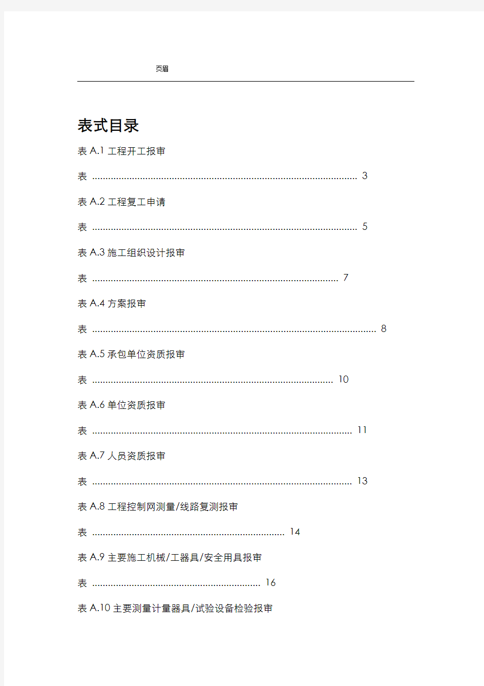 各种开工报告表格模板