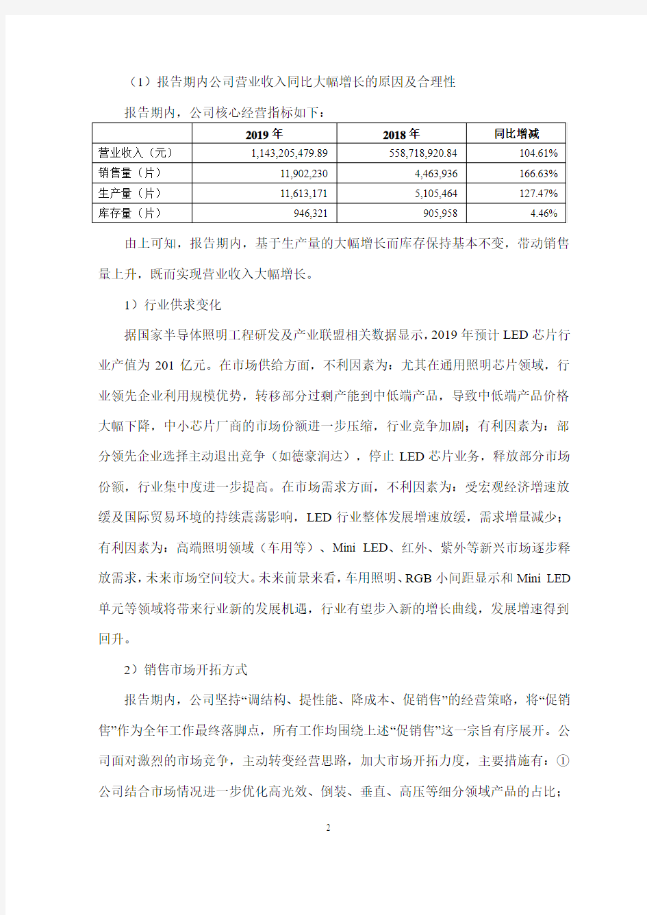 聚灿光电：关于深圳证券交易所2019年年度报告问询函的回复