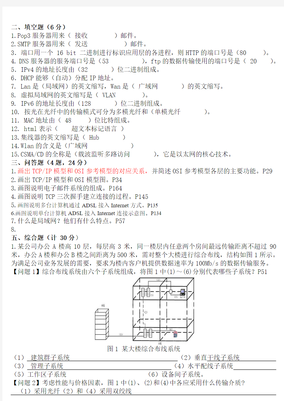 网络复习题