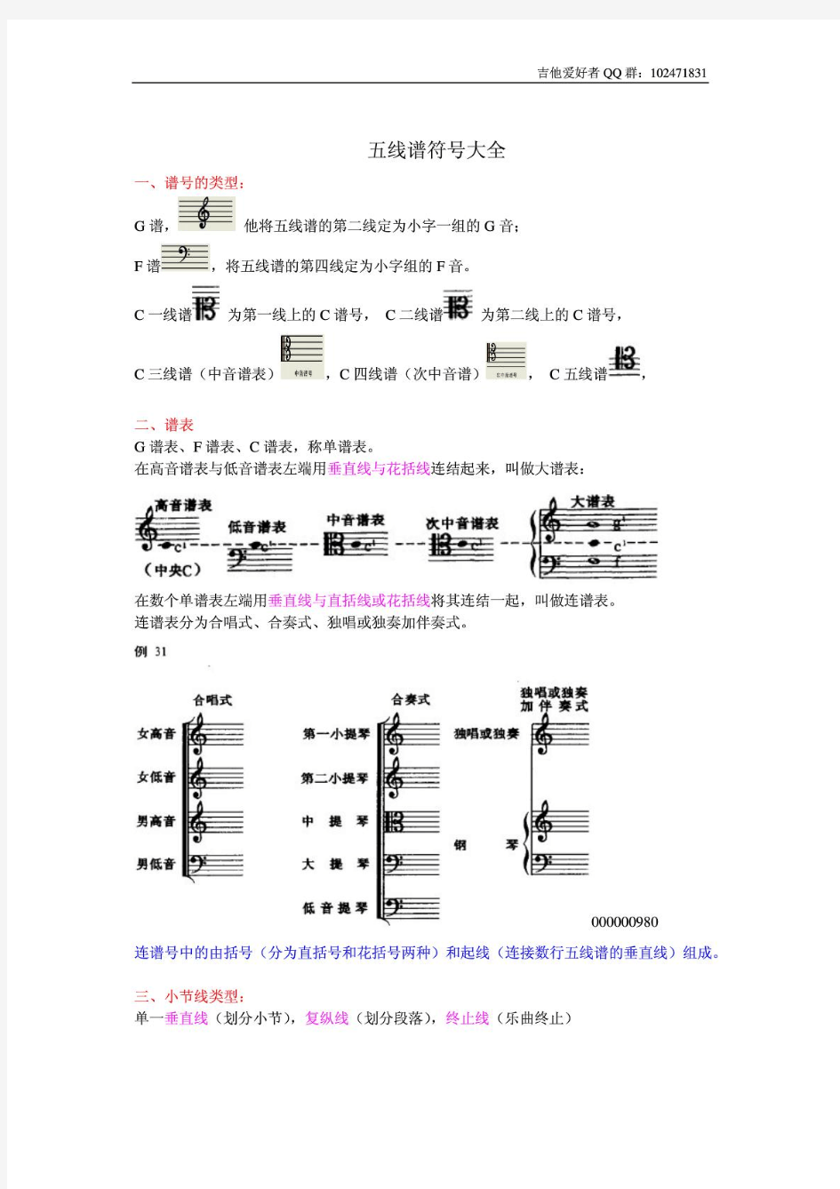 五线谱符号大全