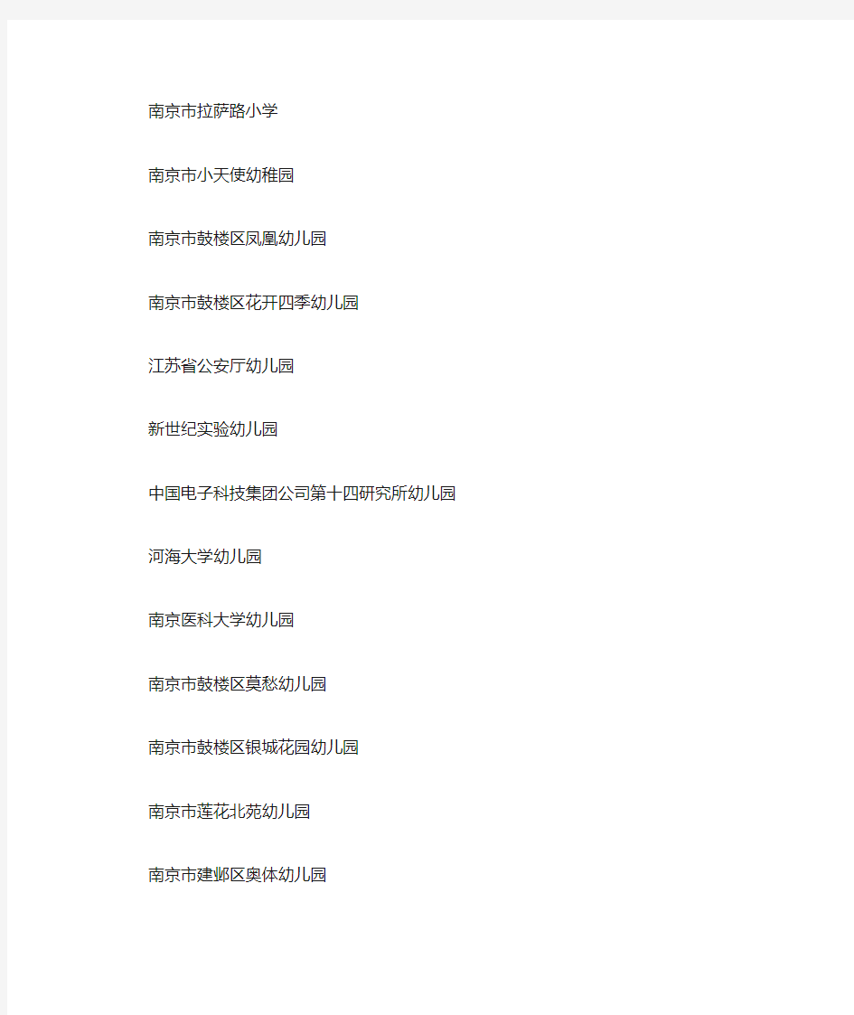 2013年度“江苏省平安校园”中小学幼儿园名单