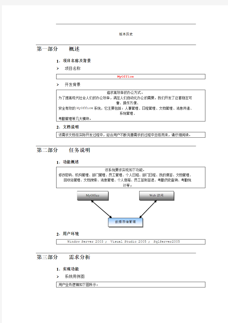 需求说明文档模板