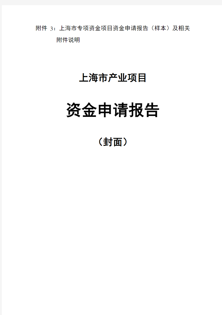 政府项目申报书样例模板