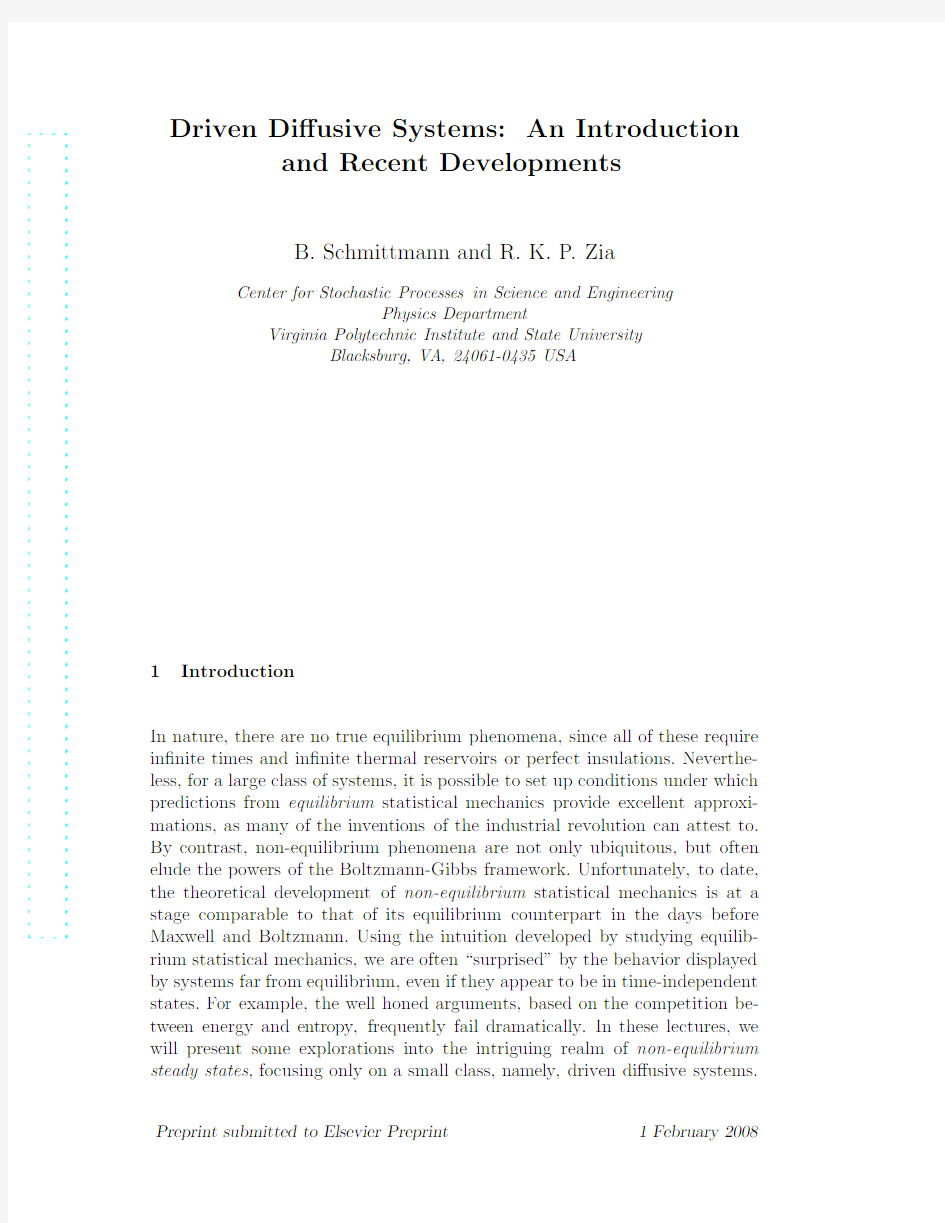 Driven Diffusive Systems An Introduction and Recent Developments
