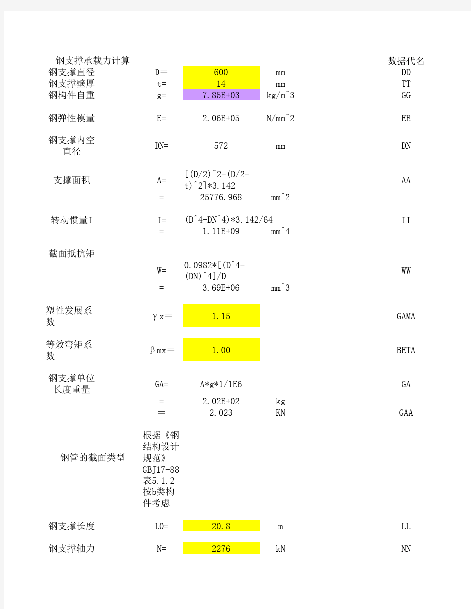 钢管支撑承载力计算