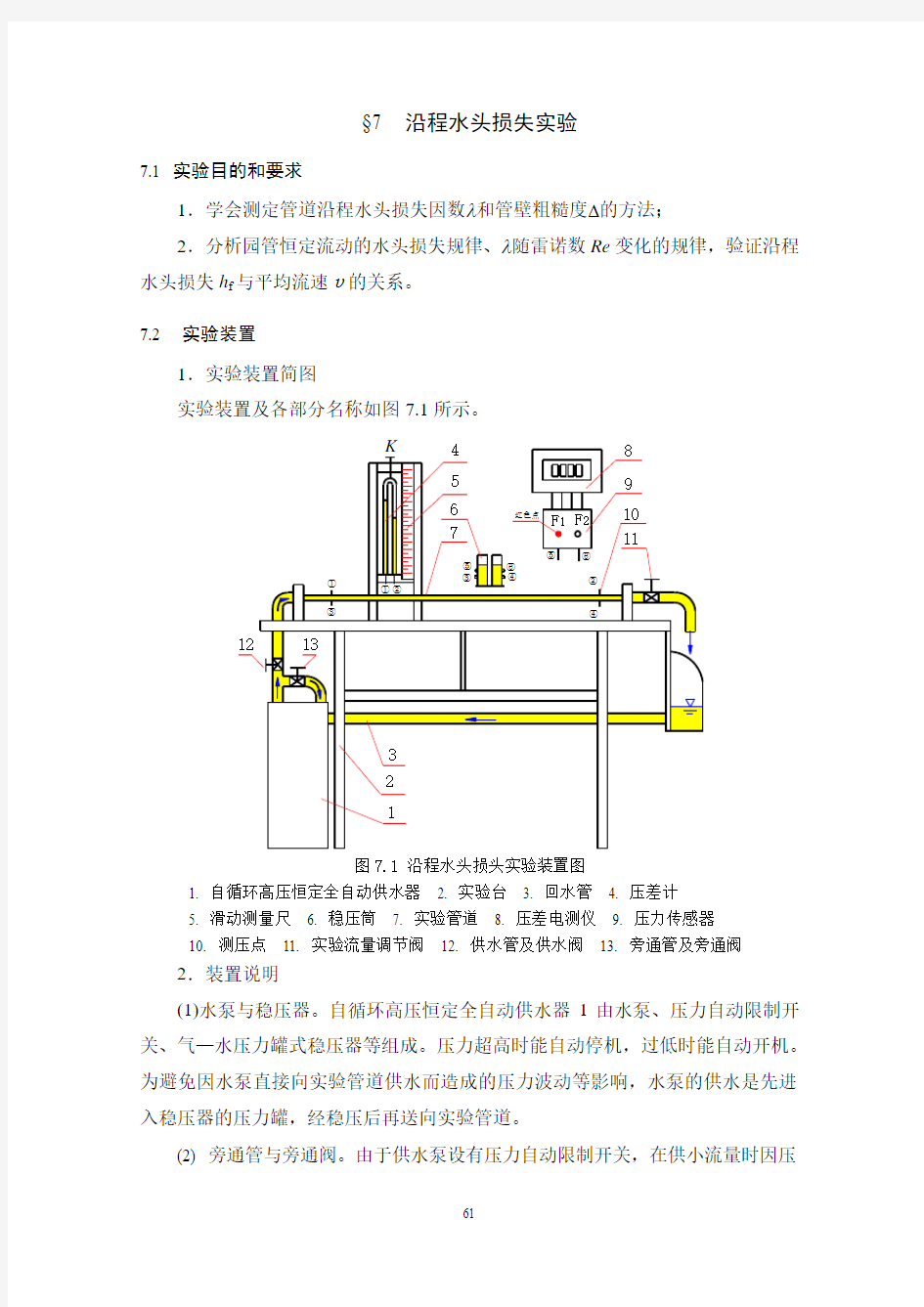 03  沿程水头损失实验