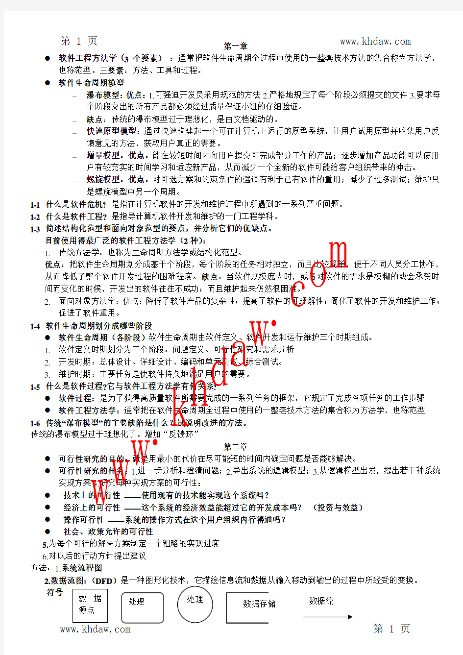 《软件工程导论》张海潘第五版清华大学出版社课后答案