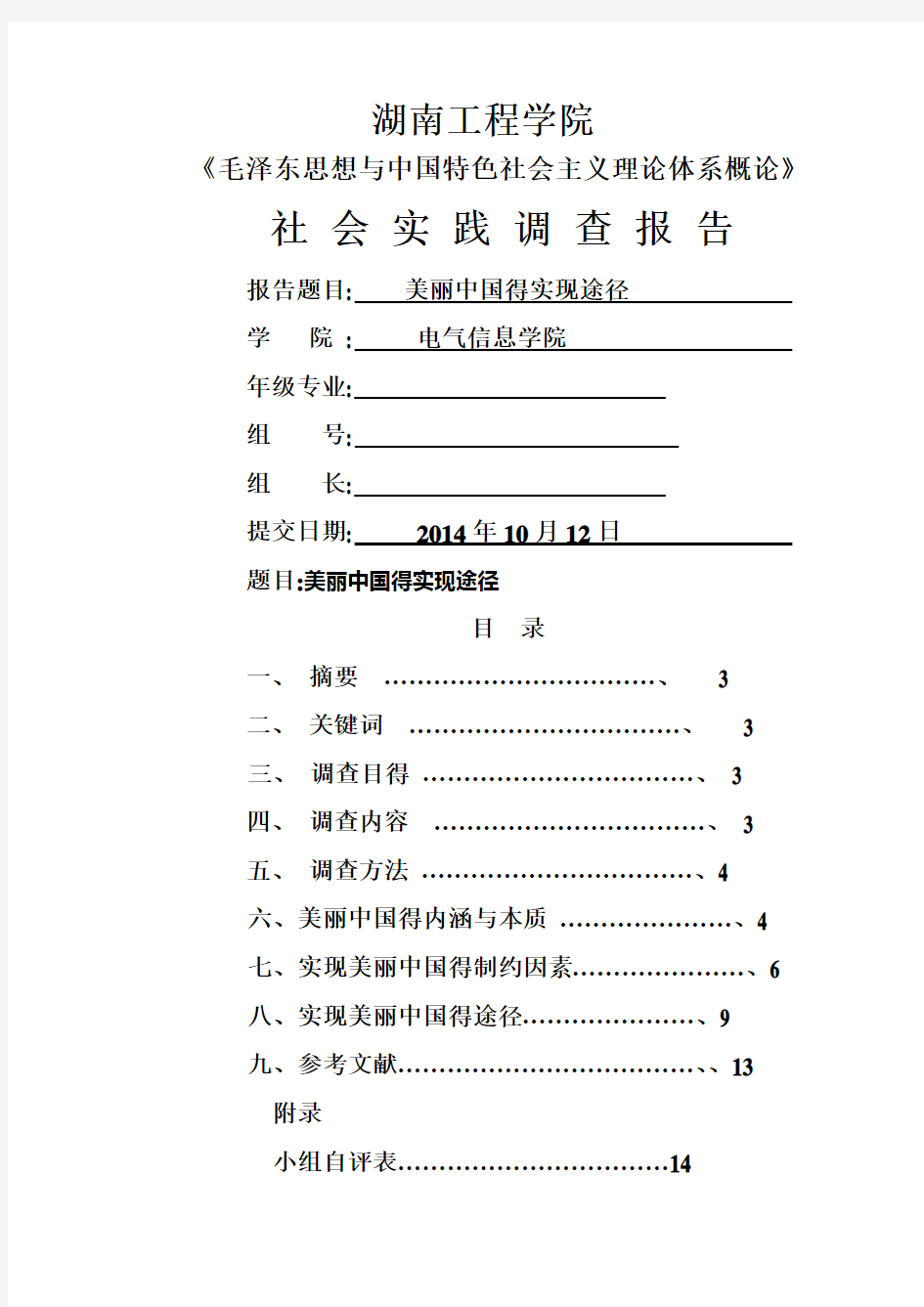 美丽中国实践报告