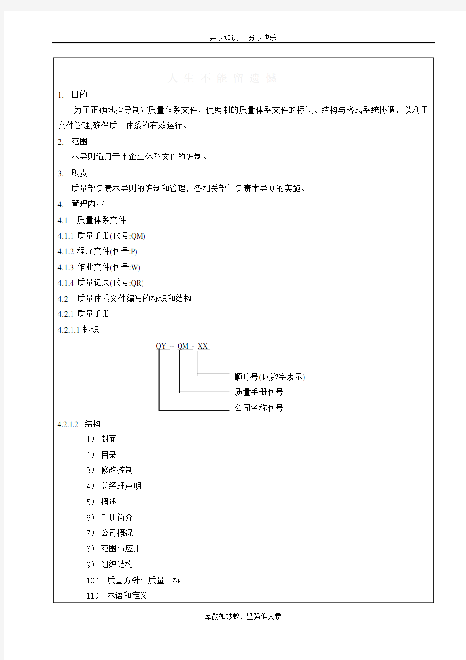 体系文件编号规则