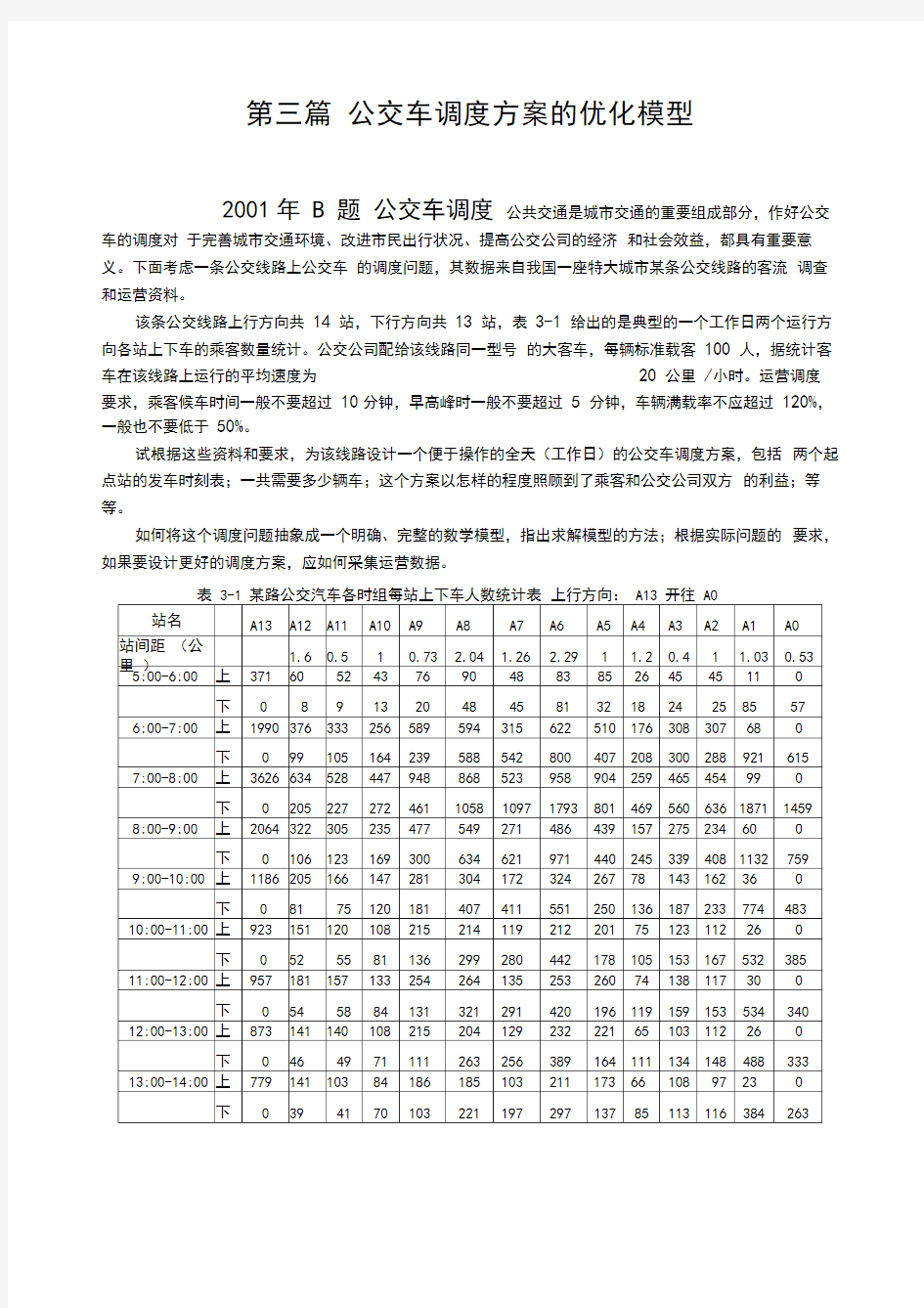 数学建模的公交车调度问题