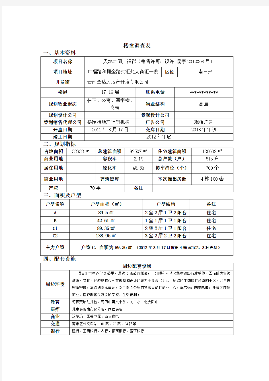 楼盘踩盘报告样本