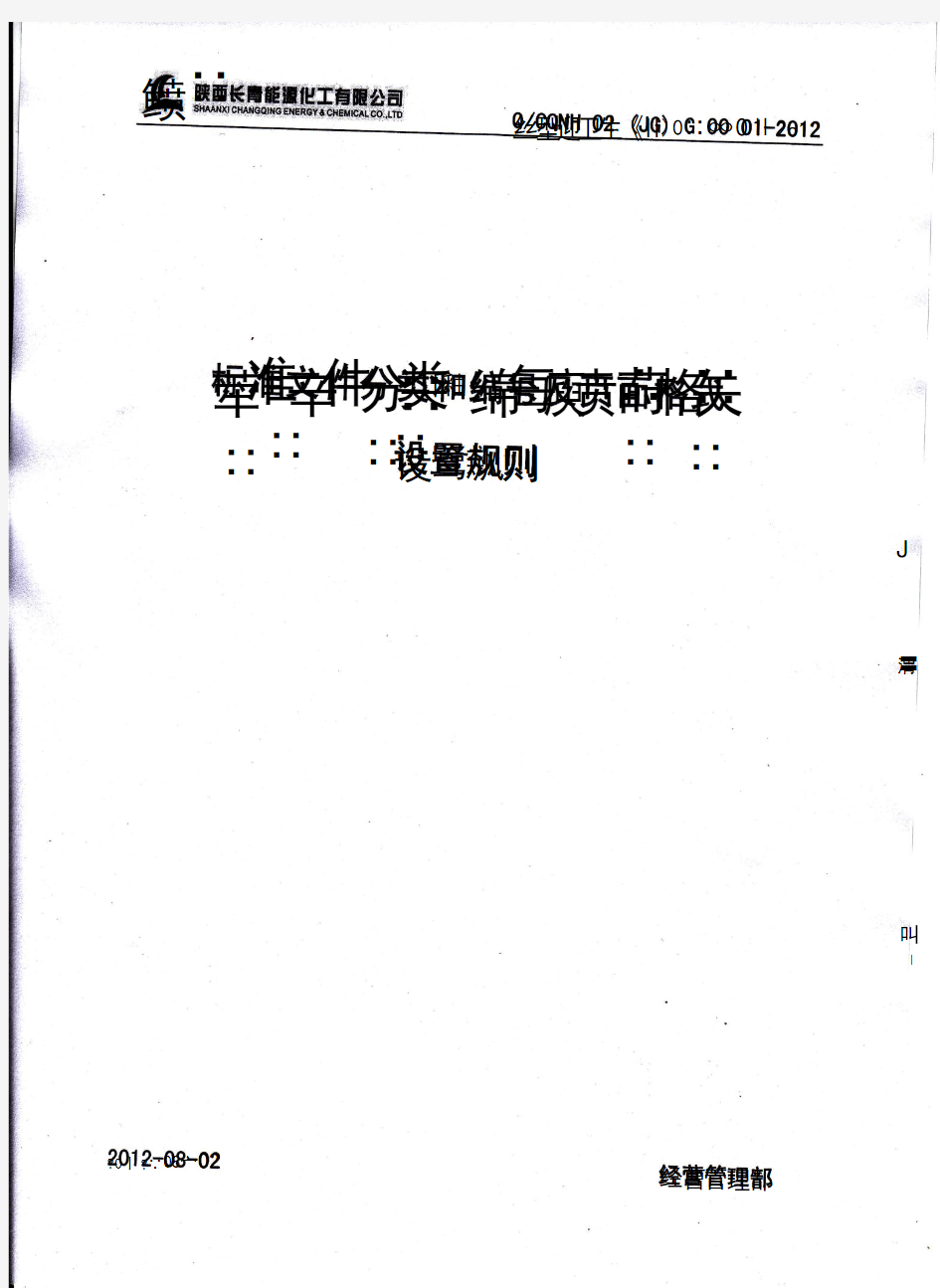 标准文件分类和编码及页面格式设置规则