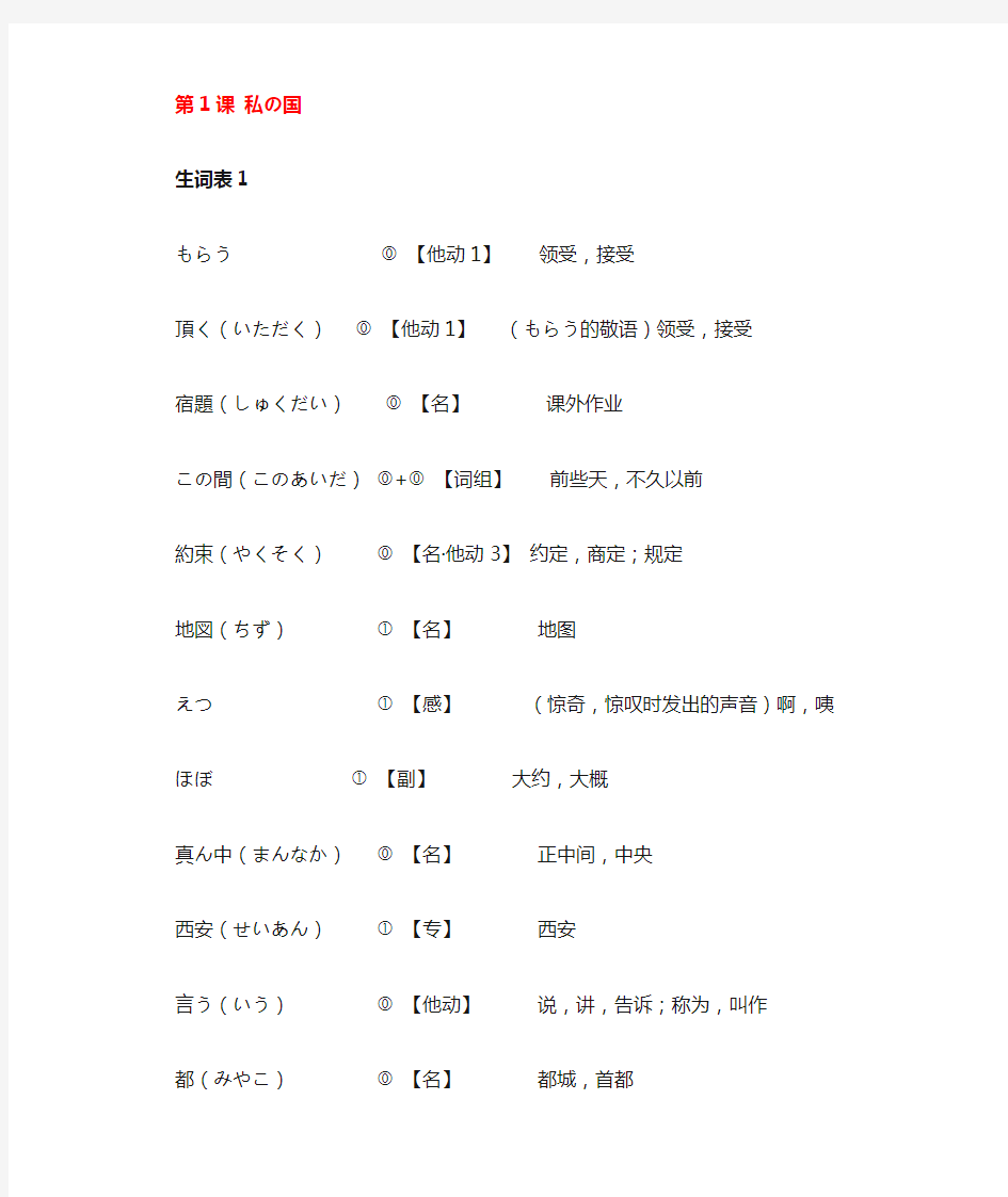 新大学日语标准教程(基础篇2)_单词