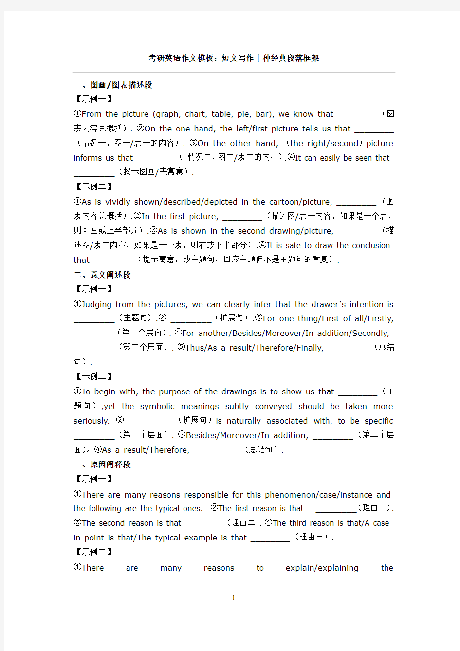 考研英语二作文模板整理(大作文和小作文) (2)