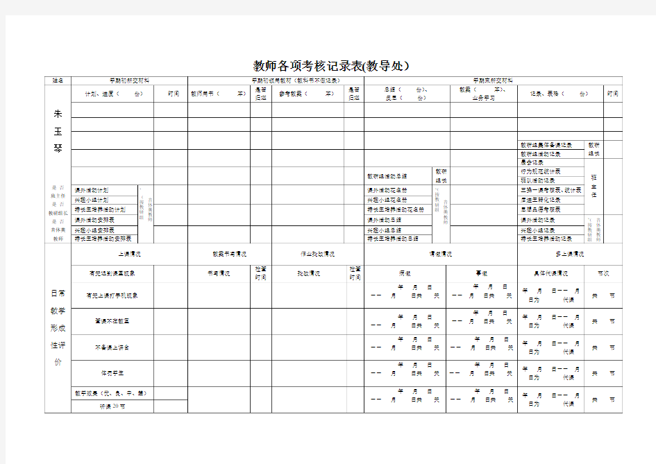 教师考核详细记录表