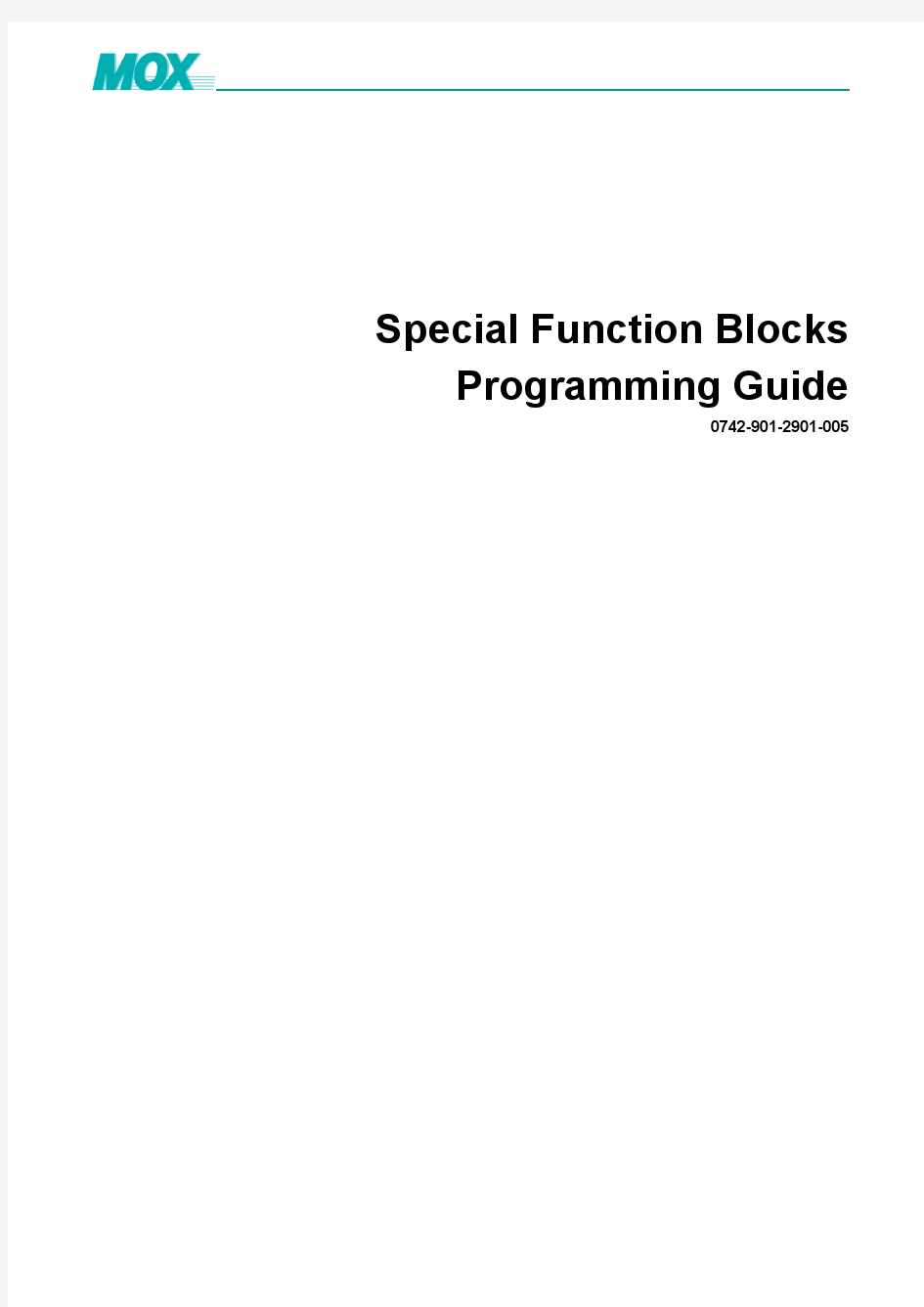 0742-901-2901-005 Special Function Block Programming Guide v1.01.06