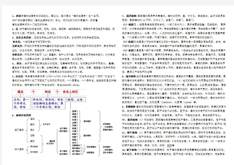 植物地理学复习材料(完整版)