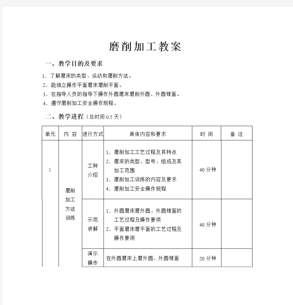 磨削加工教案