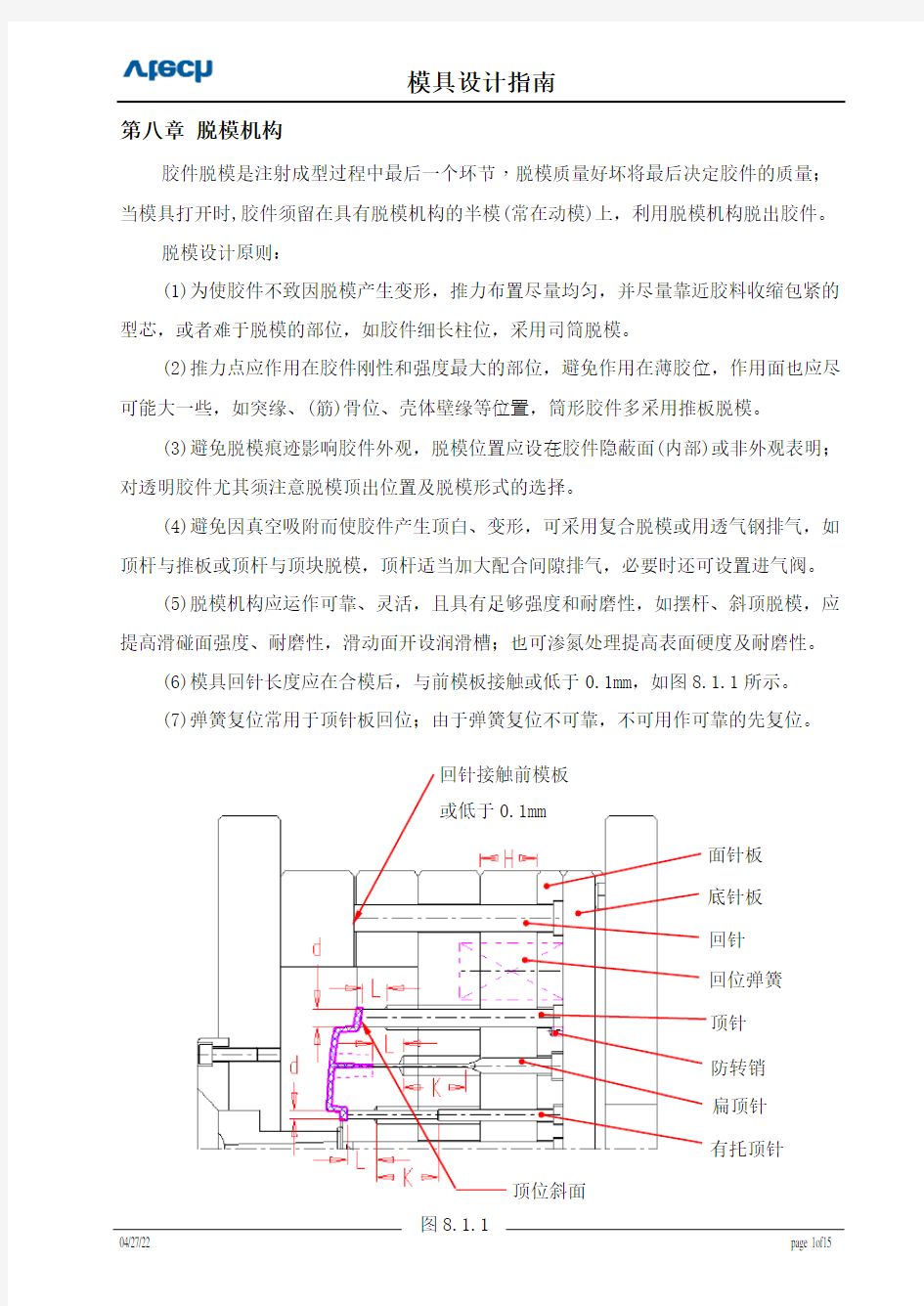 注塑模具脱模机构