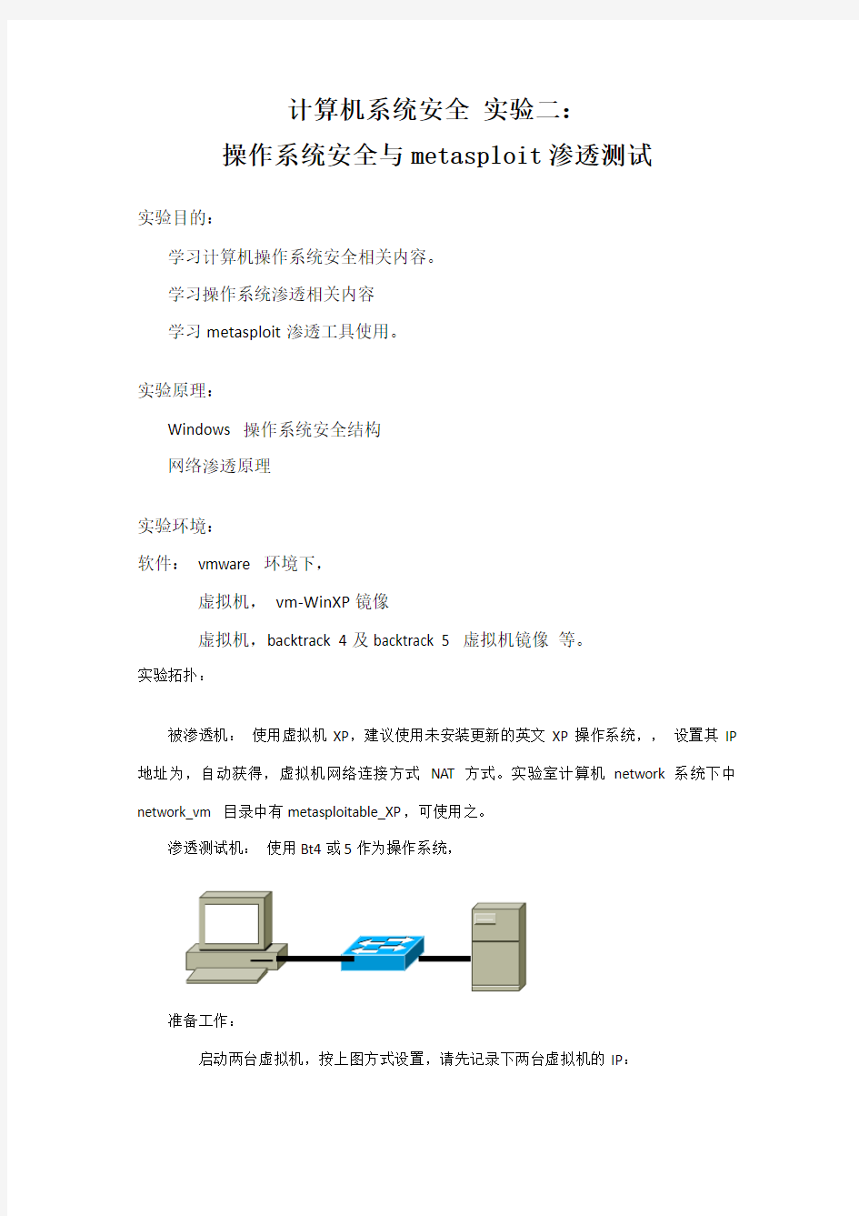 计算机系统安全 实验二-metasploit