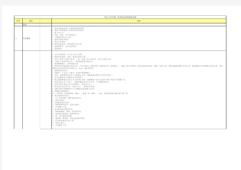 项目承接查验标准