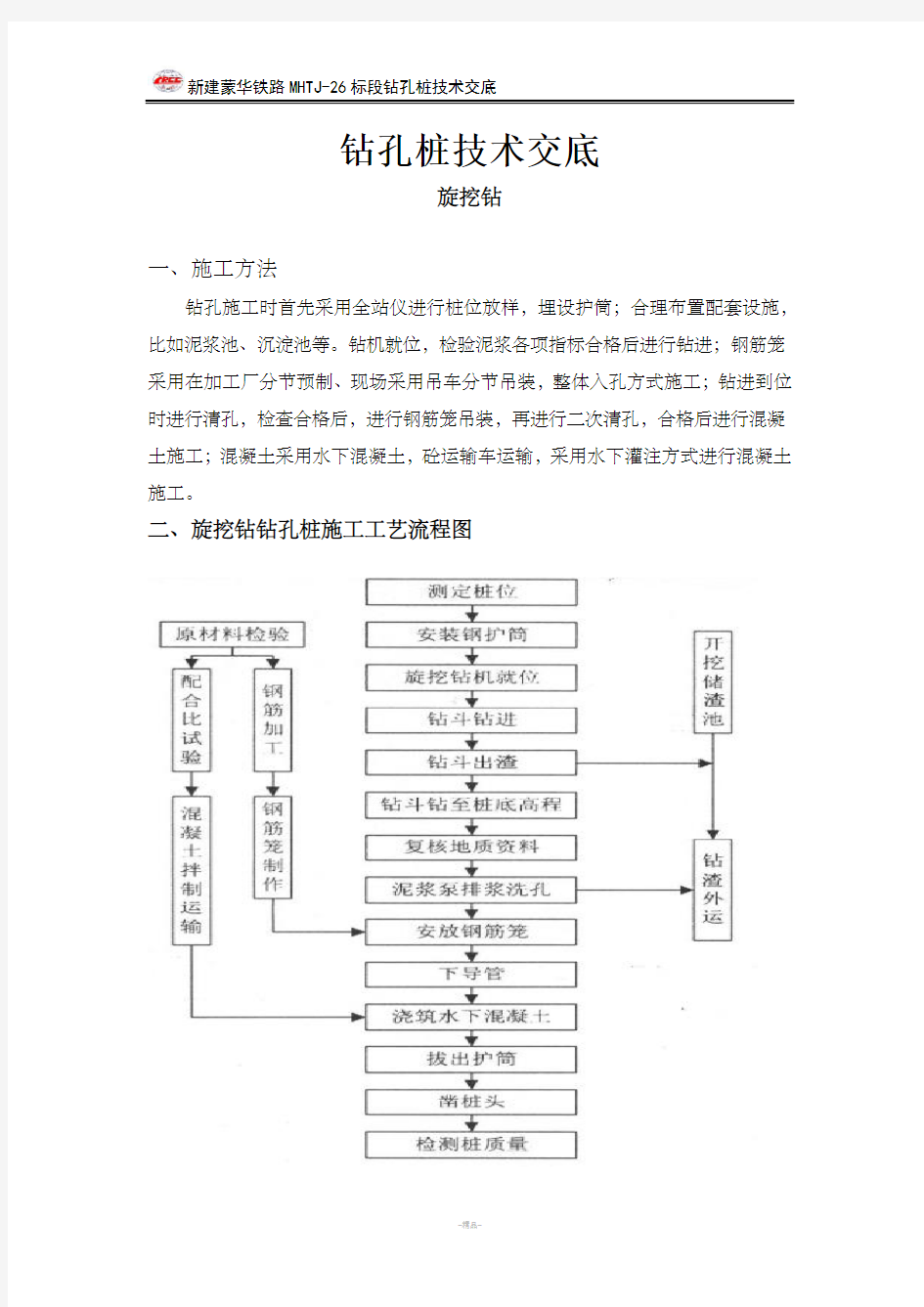 旋挖钻机技术交底