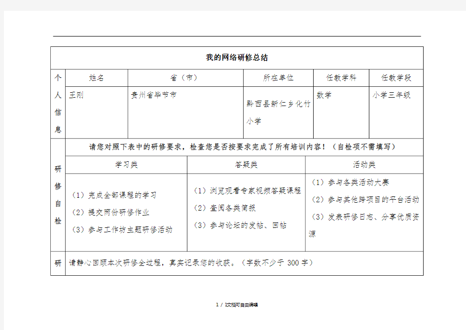 奥鹏培训研修总结