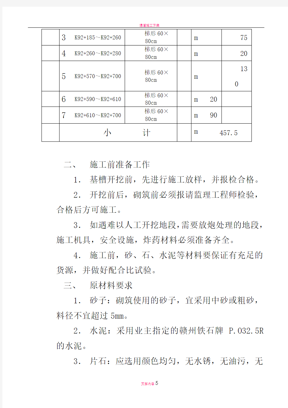 边沟、排水沟的施工方案