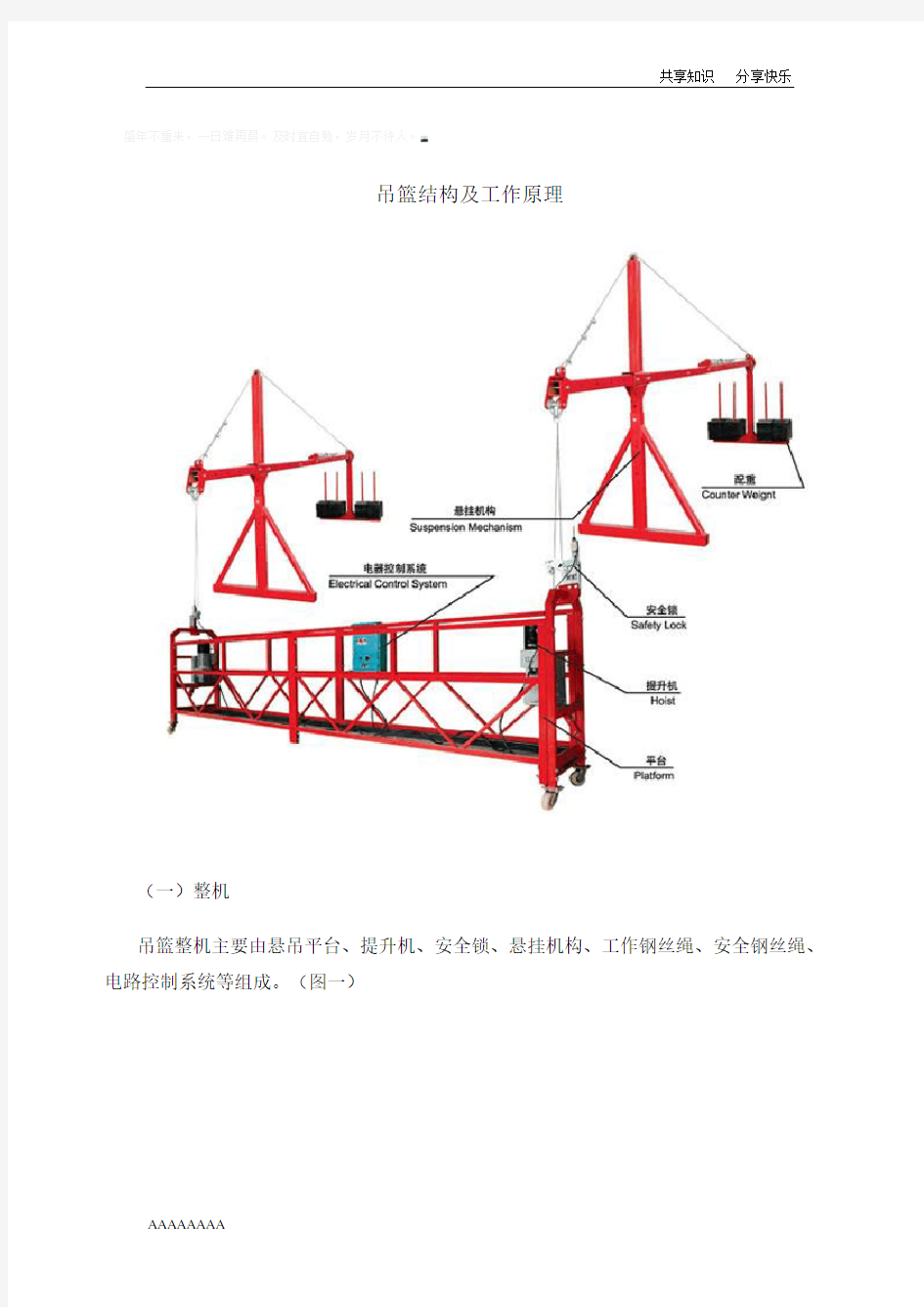 吊篮结构及工作原理13782