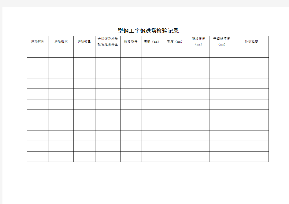 进场原材料现场检验记录表