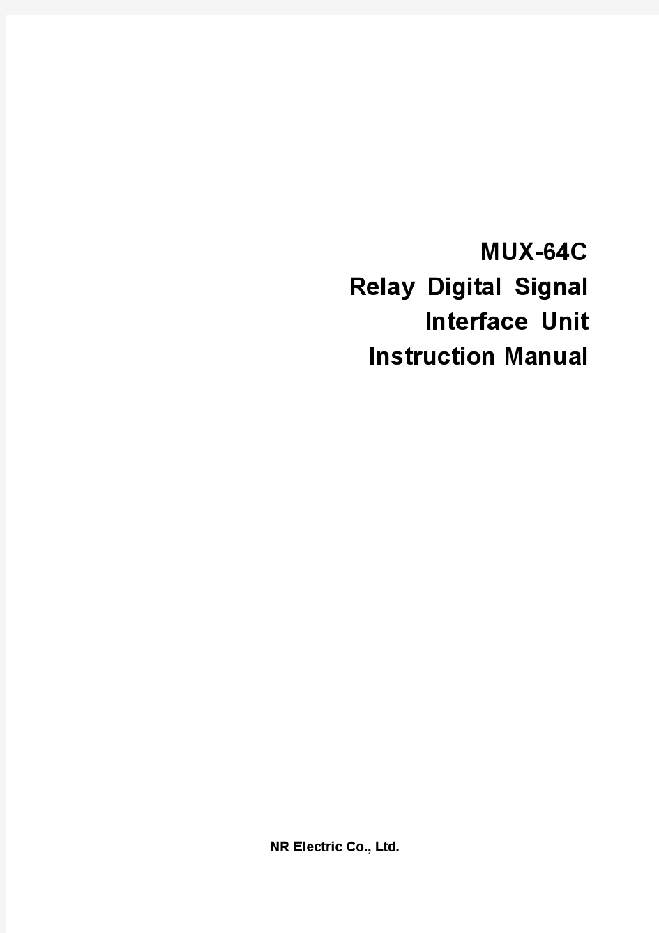 MUX-64C_X_Instruction Manual_EN_Domestic General_X_R1.00_(EN_TXJK3003.0086.0001)