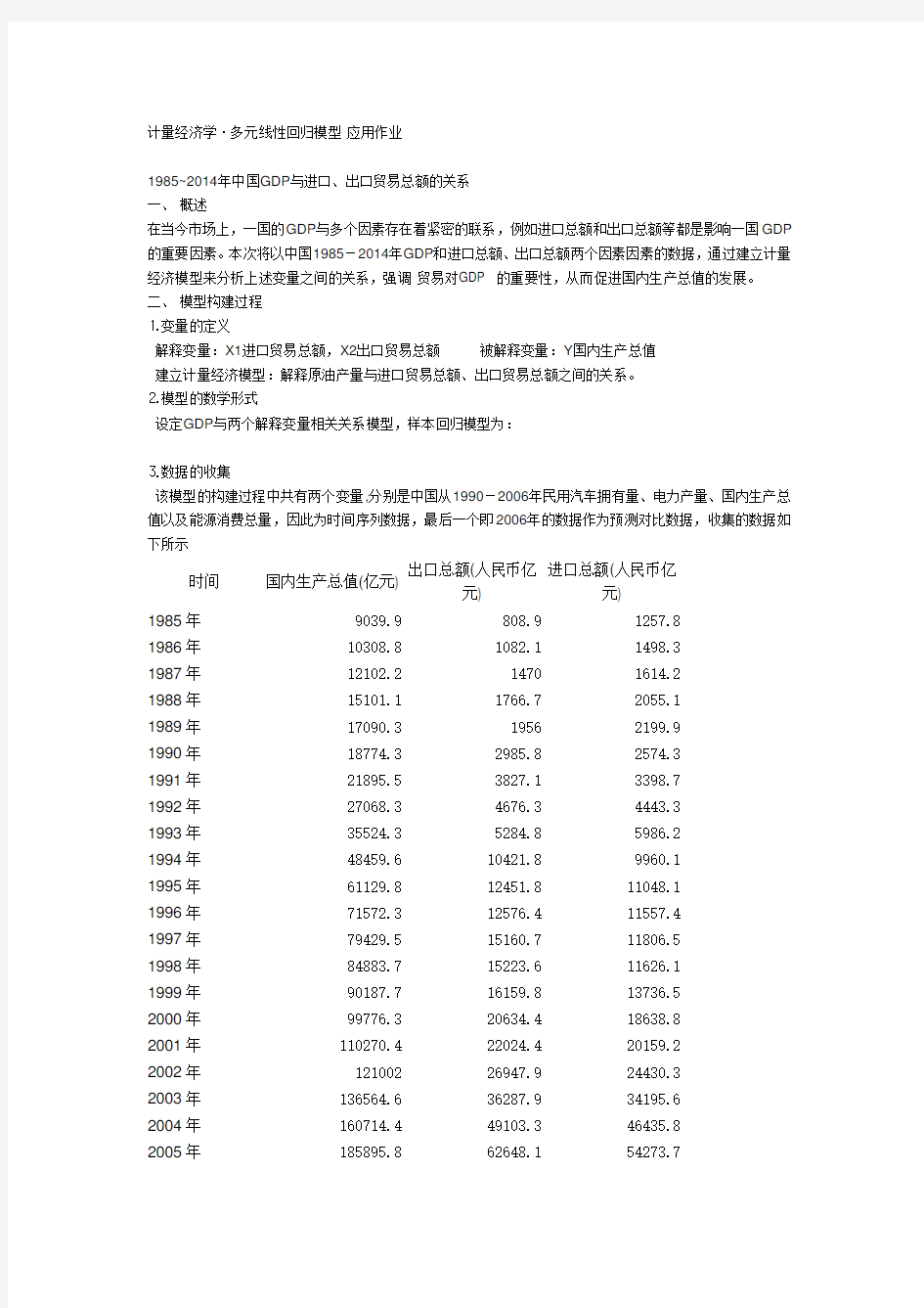 计量经济学·多元线性回归模型