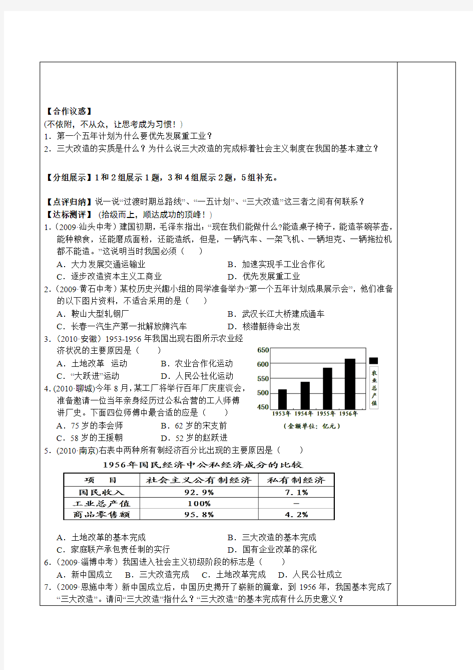 社会主义制度的确立