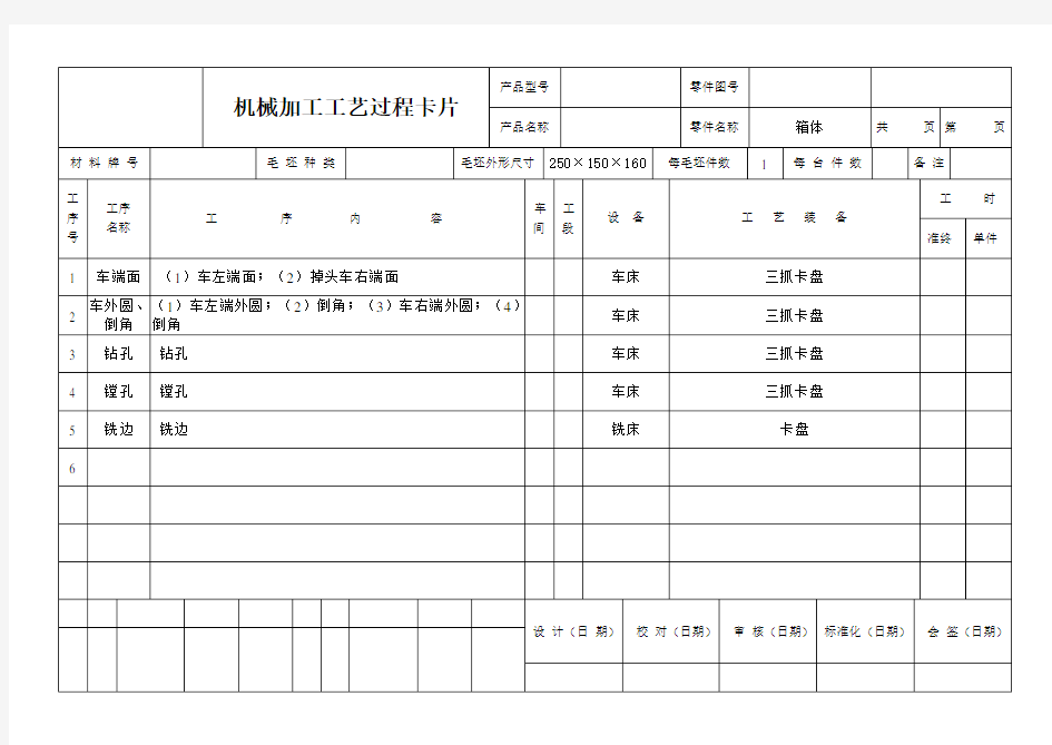 机械加工工艺过程卡片