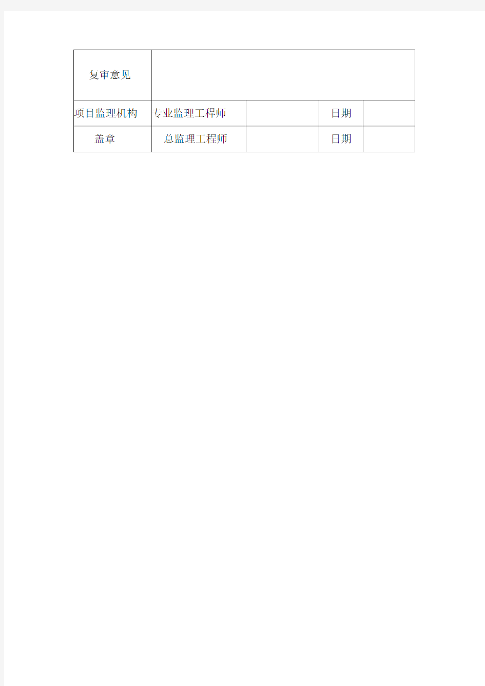 专项施工方案监理审查意见表