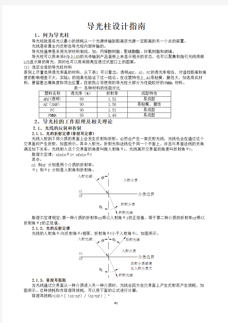 导光柱设计指南