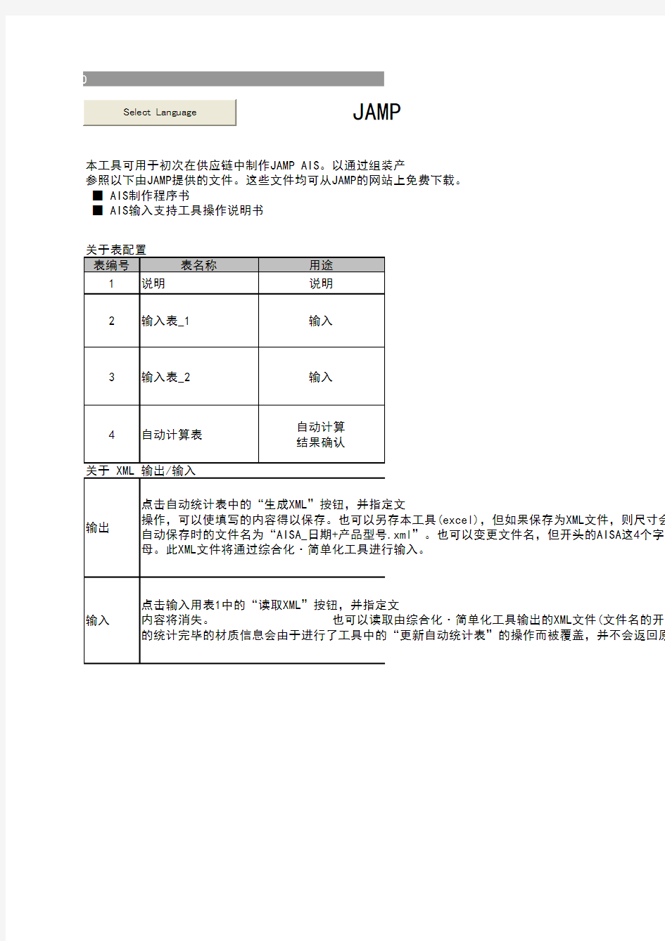 日本环境物质调查 AIS_格式  中文版