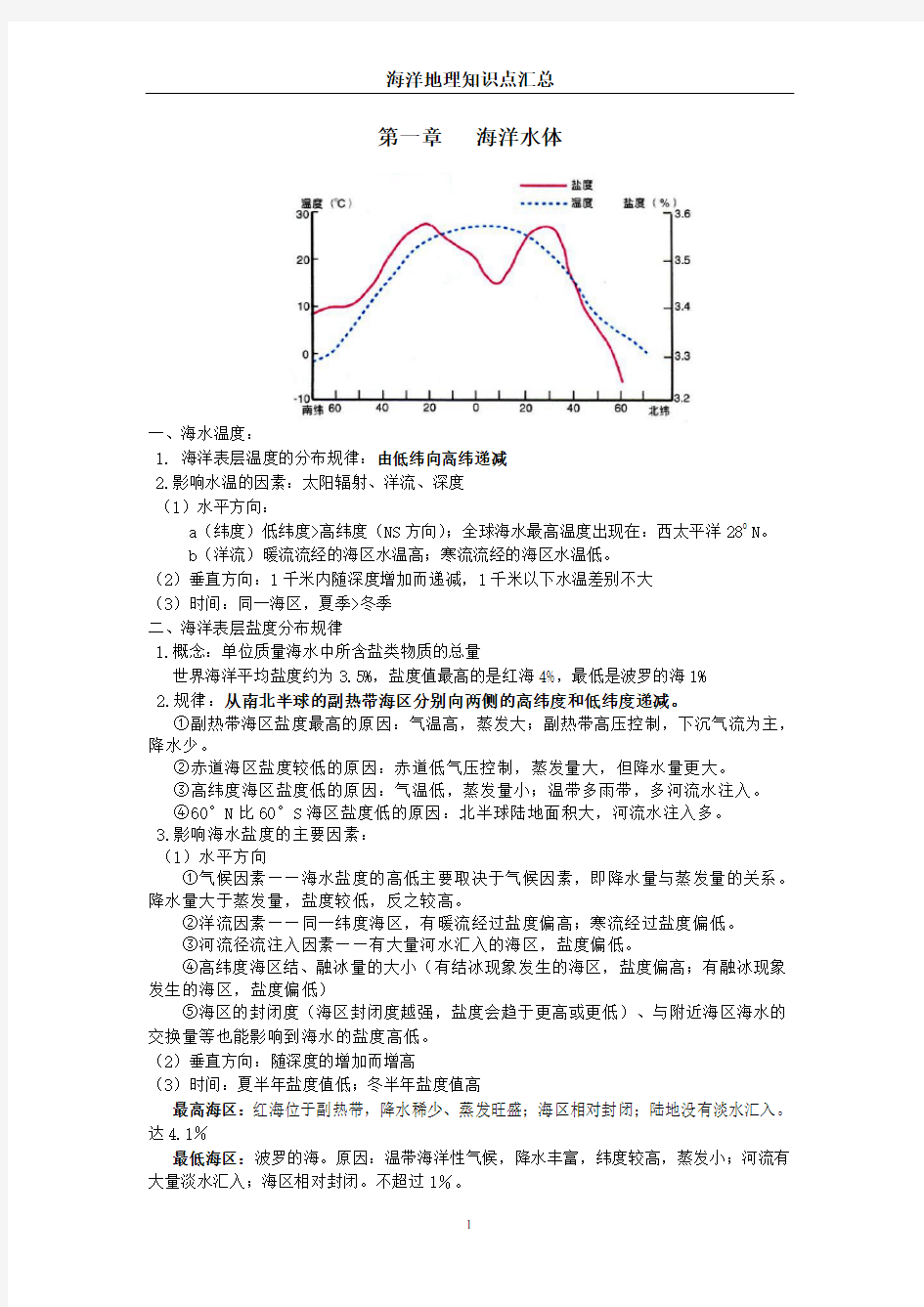 海洋地理知识点汇总